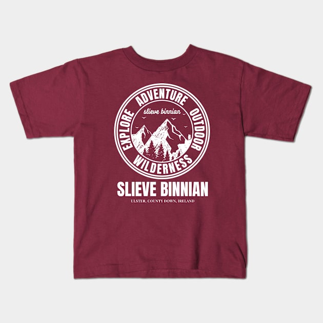 Ireland Mountains, Slieve Binnian Mountain Kids T-Shirt by Eire